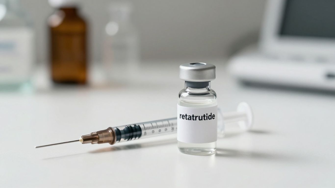 Syringe and vial of retatrutide in clinical setting
