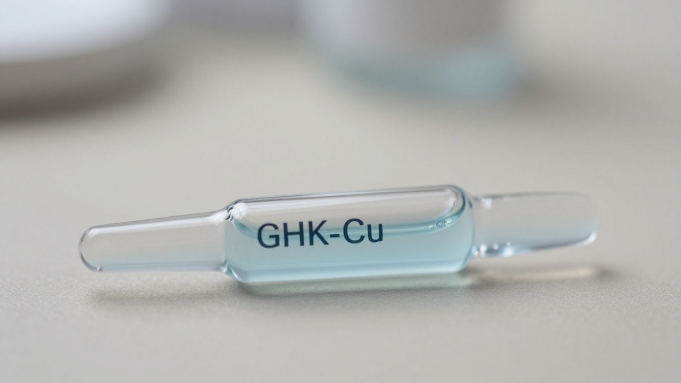 Vial of GHK-Cu peptide solution.