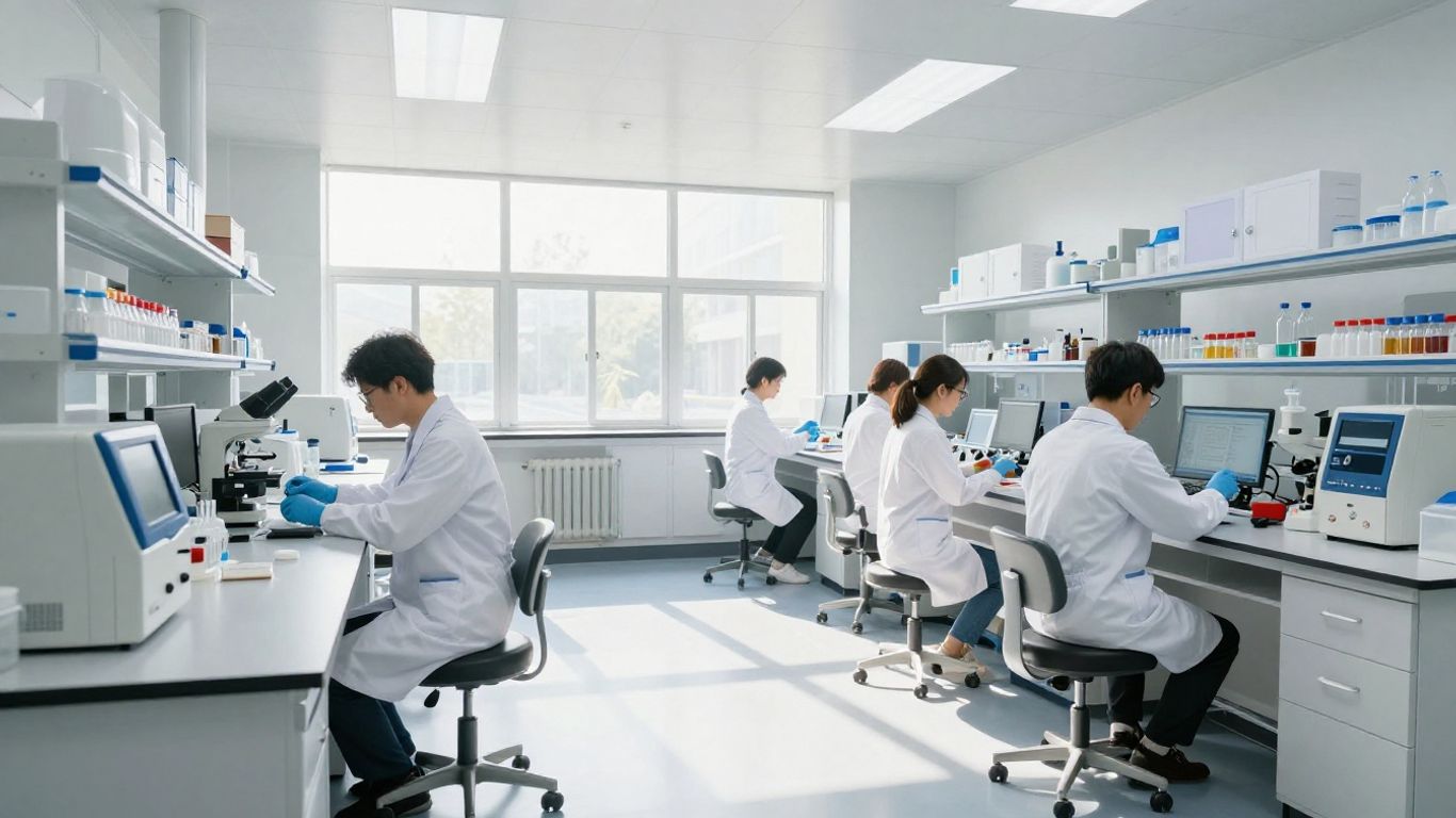 Laboratory with researchers and equipment