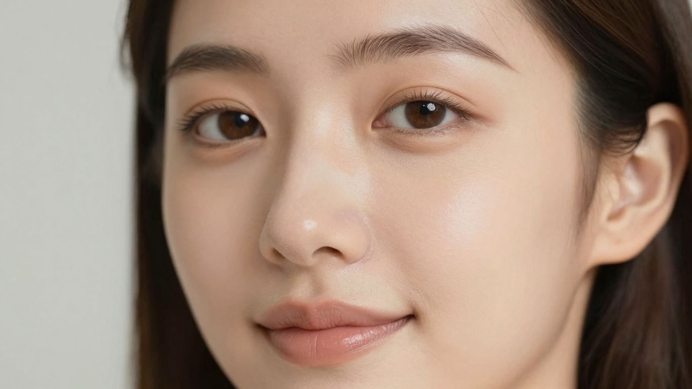 Woman's smooth, glowing facial skin close-up.