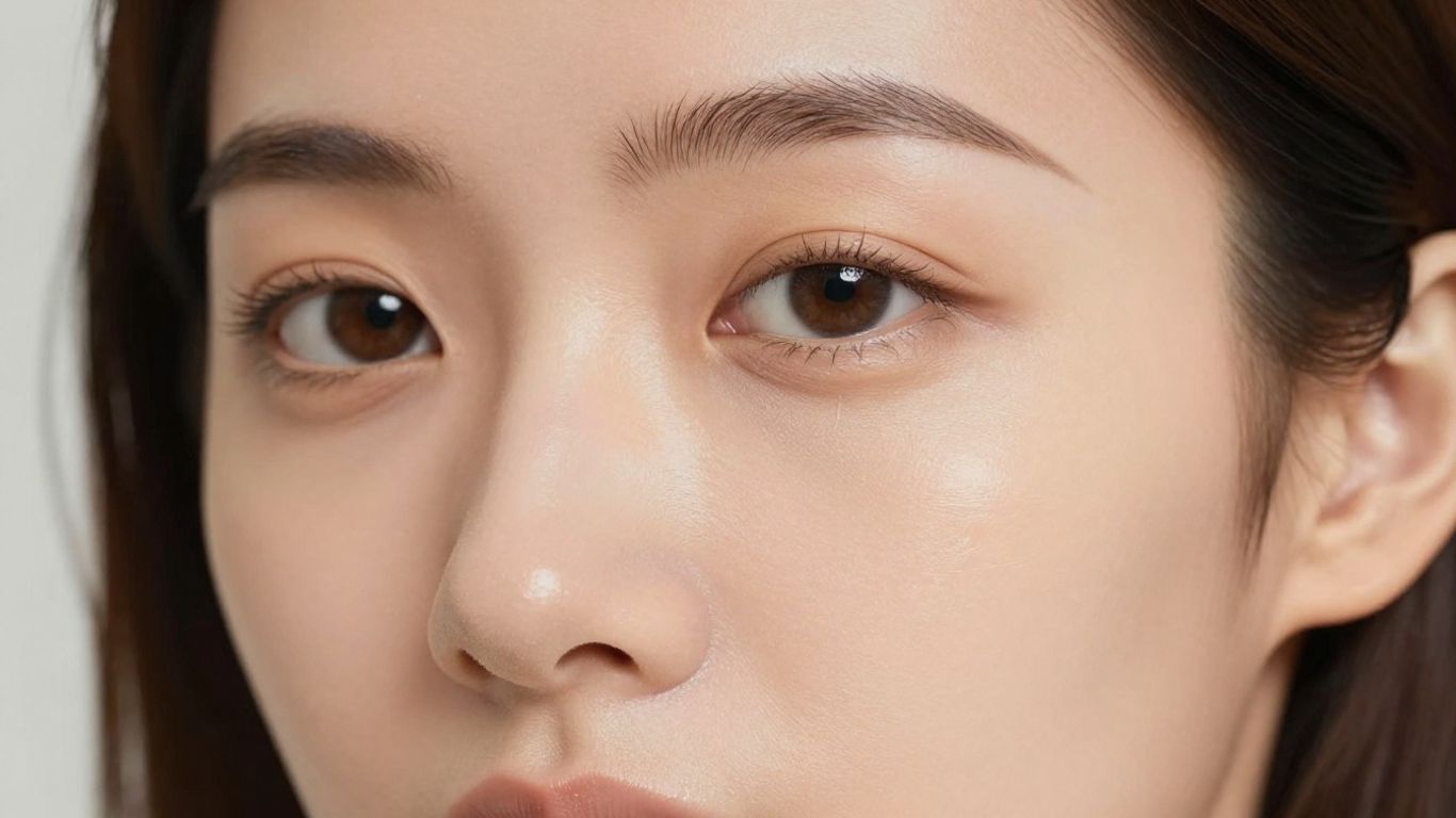 Woman with firm, lifted, and hydrated skin.