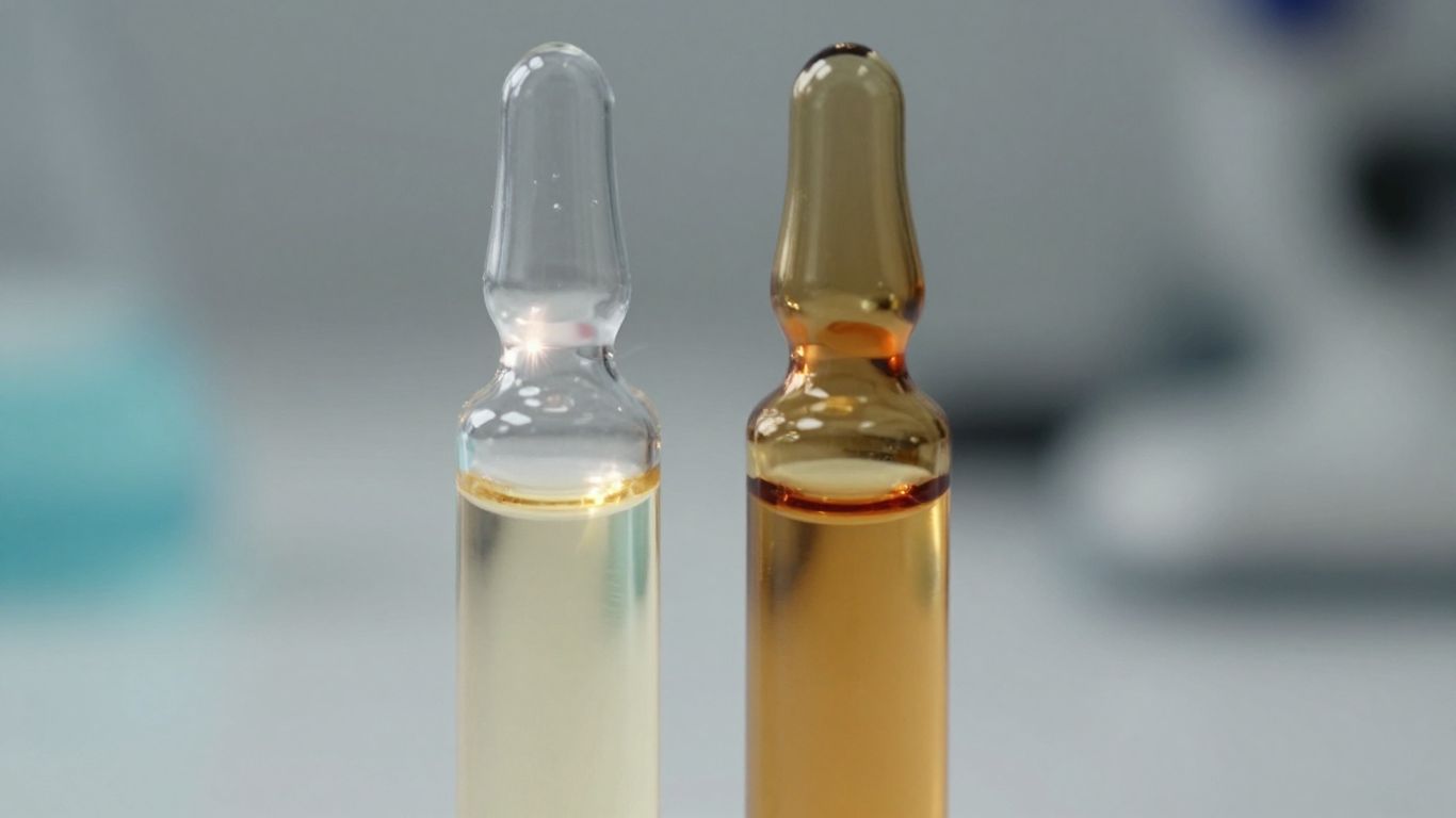 Vials of TB-500 and BPC-157 peptides