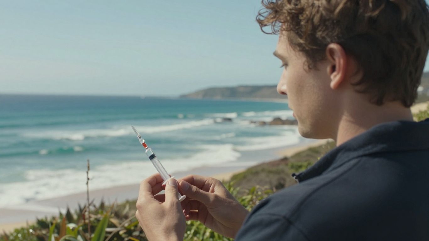 Person in Australia with BPC-157 and TB-500 vial.