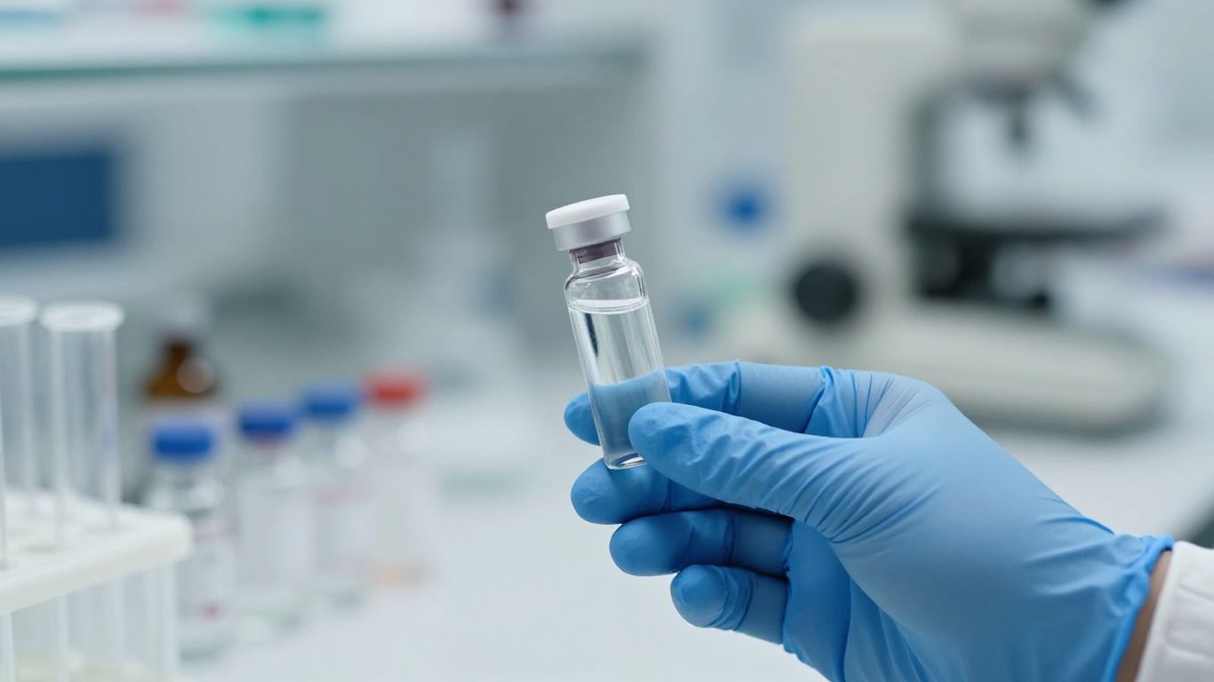 Vials of BPC 157 in a lab setting.