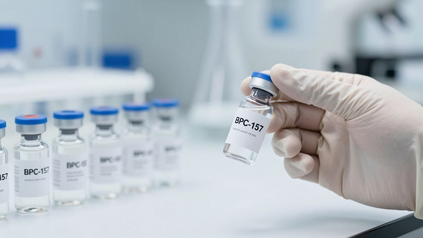 BPC 157 vials in a lab setting