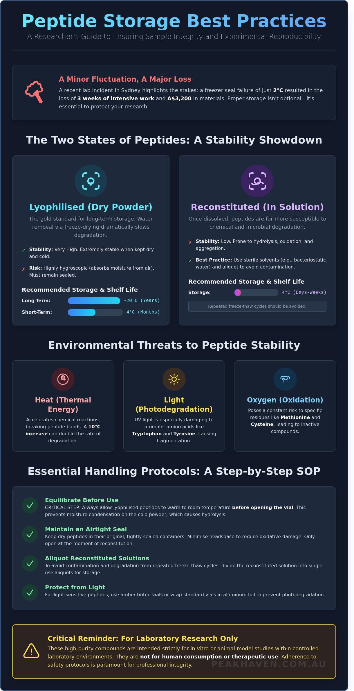 Peptide Storage Best Practices: A Guide for Australian Researchers (2026)